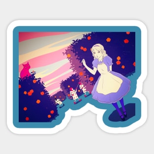 Alice in rose garden Sticker